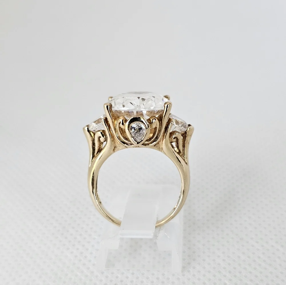 Victoria Wieck Vintage Real Quartz Ring Gold Vermeil Size 8! RARE - Picture 10 of 11